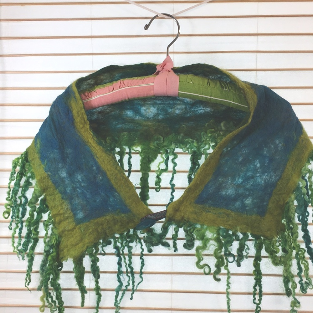 Handcrafted one of a kind felt scarf.